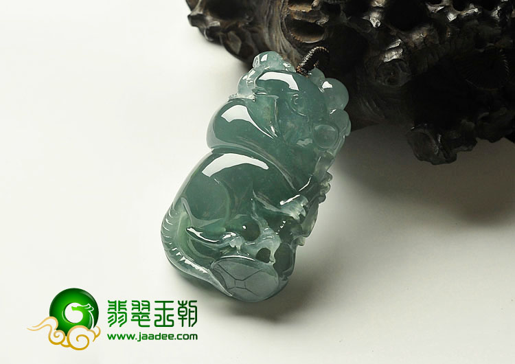 冰种蓝晴水缅甸翡翠A货玉鼠运财挂件