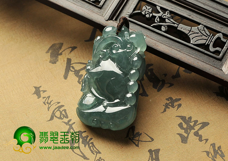 冰种蓝晴水缅甸翡翠A货玉鼠运财挂件