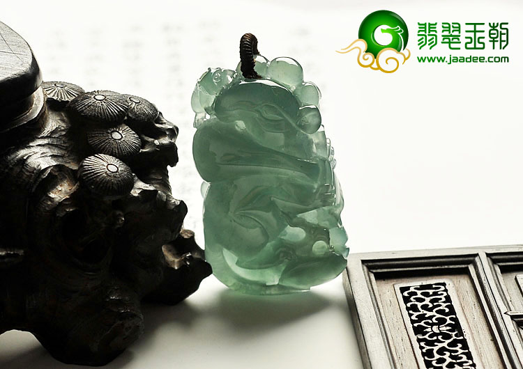 冰种蓝晴水缅甸翡翠A货玉鼠运财挂件