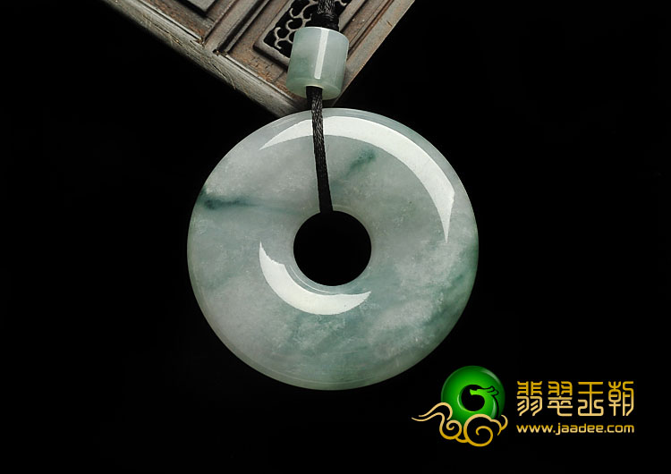 糯冰种飘花缅甸翡翠A货平安扣挂件