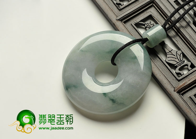 糯冰种飘花缅甸翡翠A货平安扣挂件