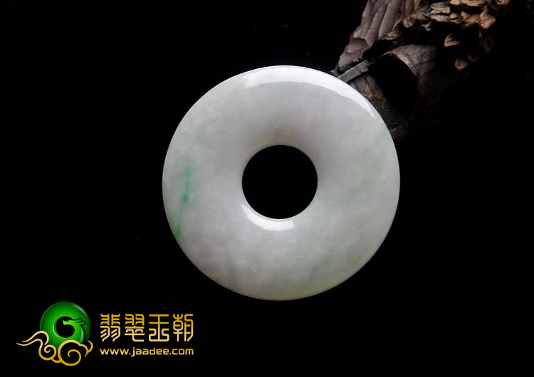 糯冰种春带彩缅甸翡翠A货平安扣挂件