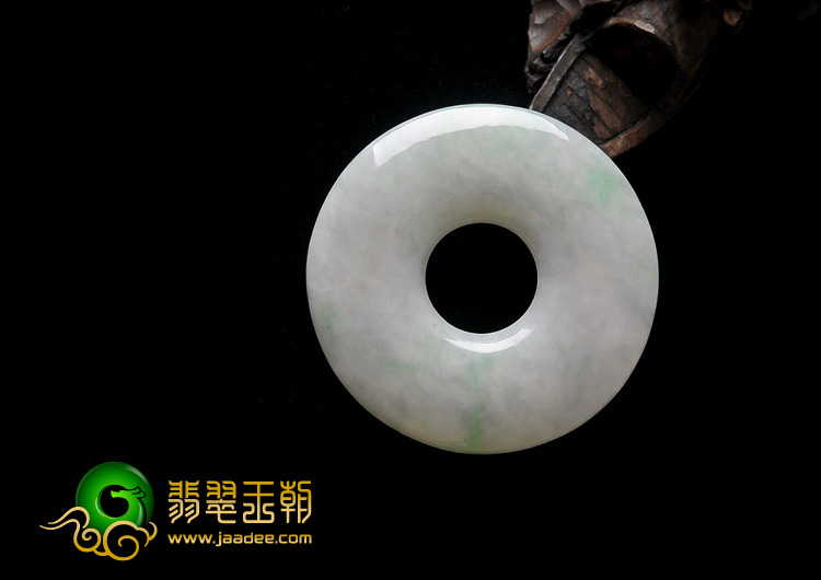 糯冰种春带彩缅甸翡翠A货平安扣挂件