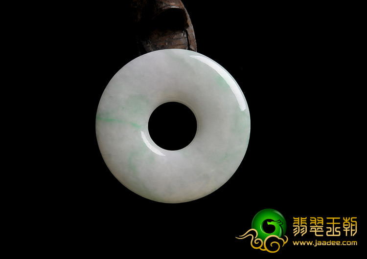糯冰种春带彩缅甸翡翠A货平安扣挂件