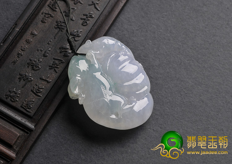 冰种晴水飘花缅甸翡翠A货鼠运财挂件