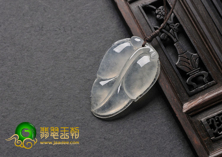 冰玻种缅甸翡翠A货叶子挂件