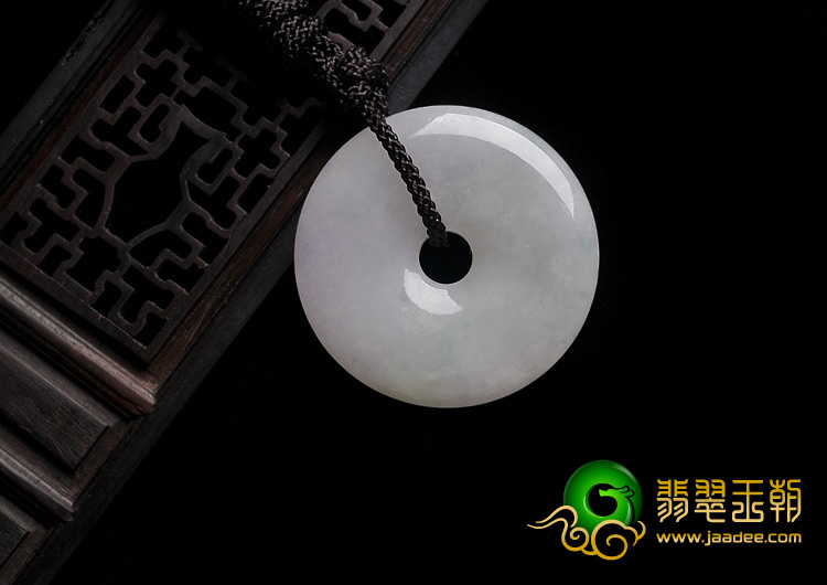 糯冰种淡紫罗兰缅甸翡翠A货平安扣挂件