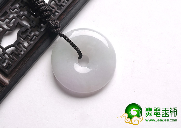 糯冰种淡紫罗兰缅甸翡翠A货平安扣挂件
