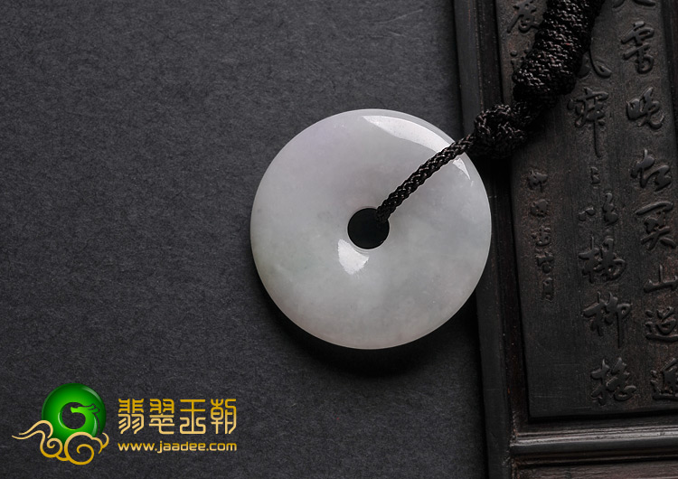 糯冰种淡紫罗兰缅甸翡翠A货平安扣挂件