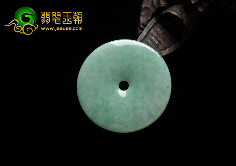 糯冰种豆色缅甸翡翠A货平安扣挂件