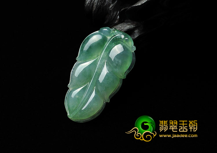 糯冰种晴水缅甸翡翠A货叶子挂件