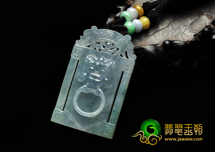 冰种晴水缅甸翡翠A货府中有龙挂件