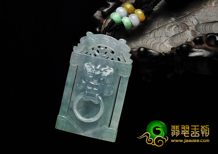 冰种晴水缅甸翡翠A货府中有龙挂件
