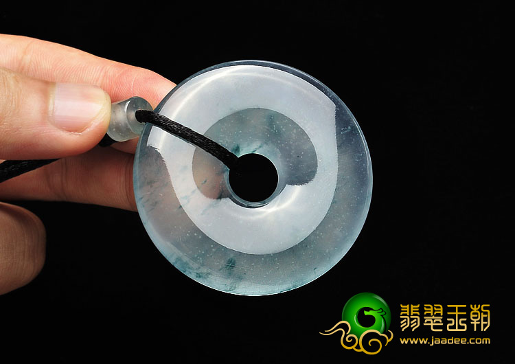 玻璃种飘花缅甸翡翠A货平安扣挂件
