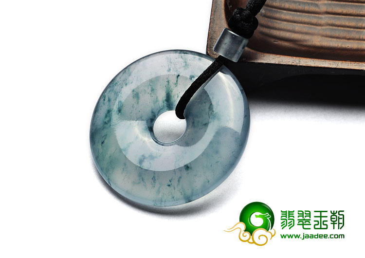 玻璃种飘花缅甸翡翠A货平安扣挂件