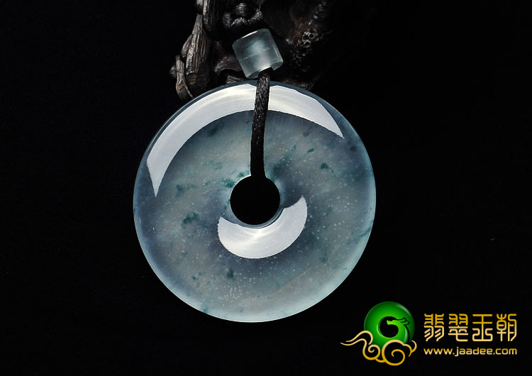 玻璃种飘花缅甸翡翠A货平安扣挂件