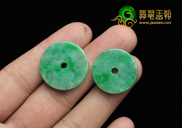 糯冰种翠色缅甸翡翠A货平安扣挂件（单价）