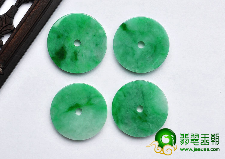 糯冰种翠色缅甸翡翠A货平安扣挂件（单价）