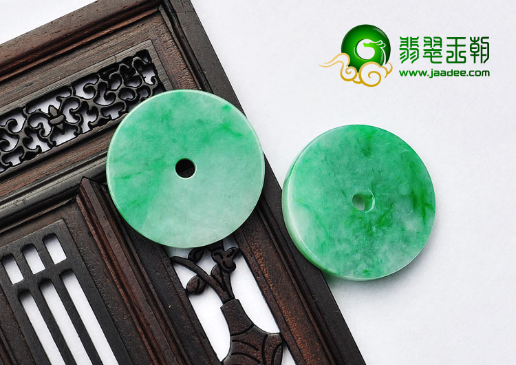 糯冰种翠色缅甸翡翠A货平安扣挂件（单价）