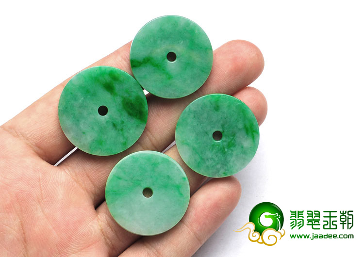 糯冰种翠色缅甸翡翠A货平安扣挂件（单价）