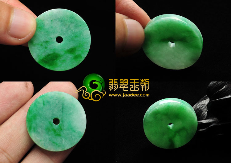 糯冰种翠色缅甸翡翠A货平安扣挂件（单价）
