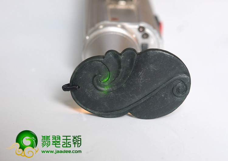 冰种墨翠缅甸翡翠A货龙马精神挂件