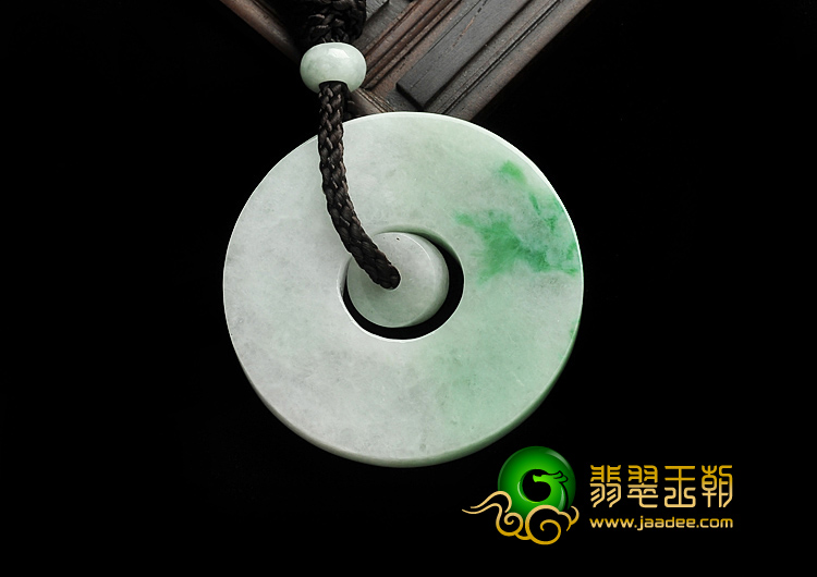 糯冰种飘翠缅甸翡翠A货平安扣挂件