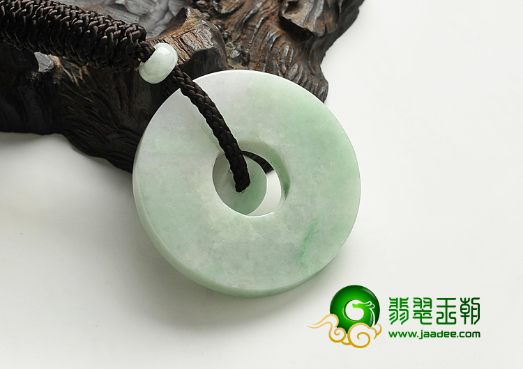 糯冰种飘翠缅甸翡翠A货平安扣挂件