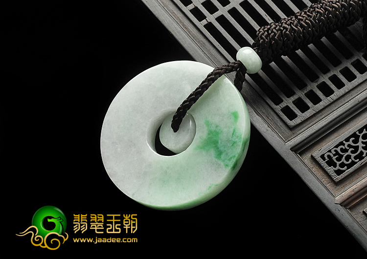糯冰种飘翠缅甸翡翠A货平安扣挂件
