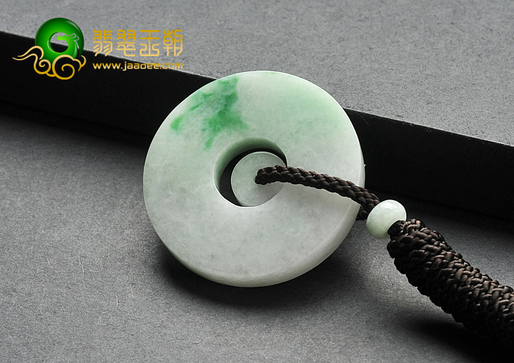 糯冰种飘翠缅甸翡翠A货平安扣挂件