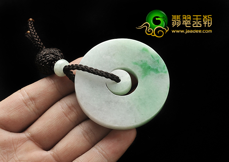 糯冰种飘翠缅甸翡翠A货平安扣挂件