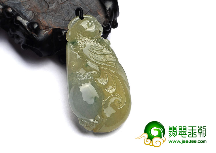 糯冰种淡黄翡飘花缅甸翡翠A货英明神武挂件