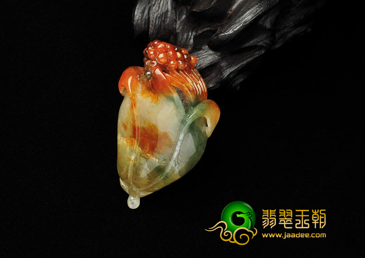 糯冰种多彩缅甸翡翠A货玉兰花挂件
