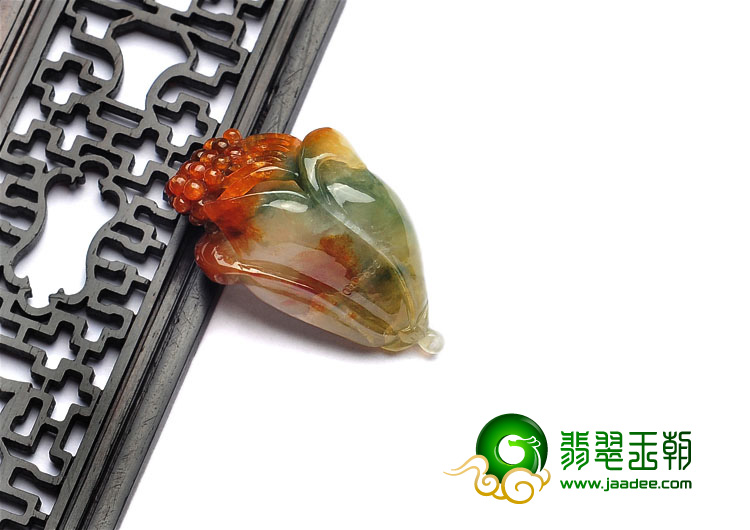 糯冰种多彩缅甸翡翠A货玉兰花挂件