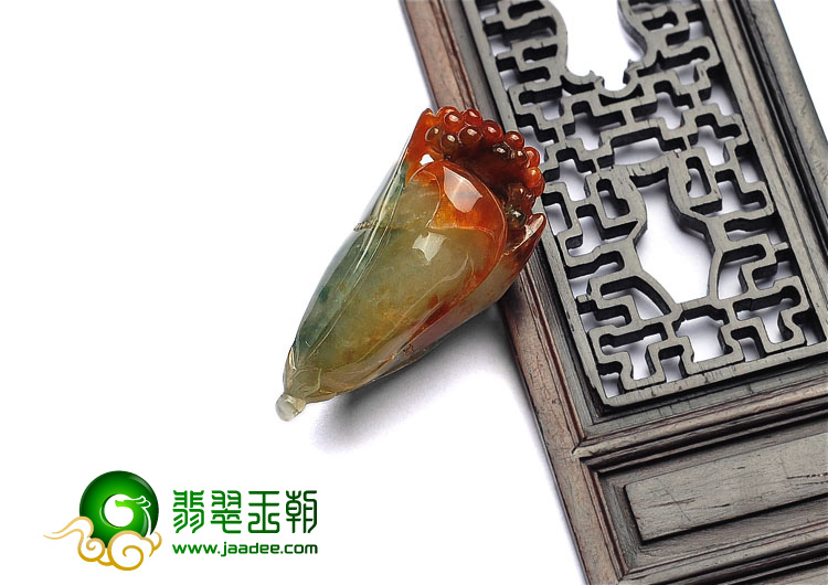 糯冰种多彩缅甸翡翠A货玉兰花挂件