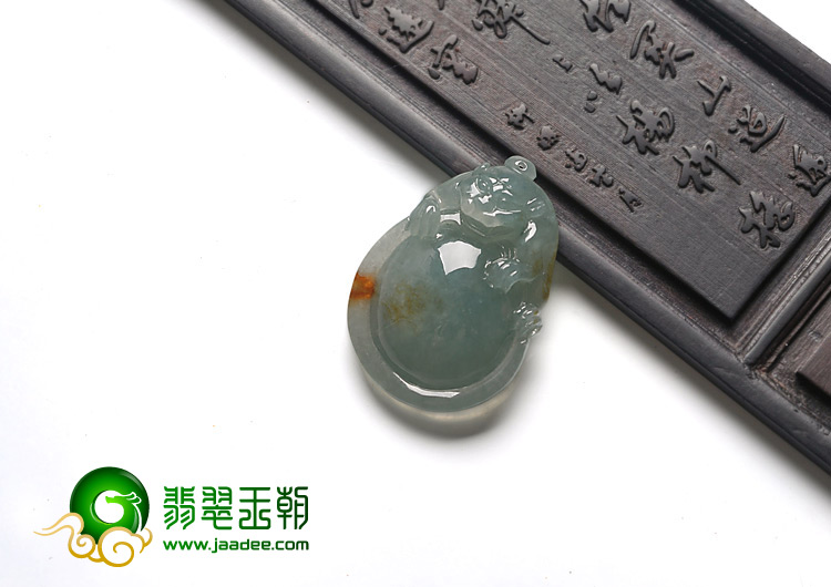 糯冰种晴水缅甸翡翠A货招财进宝挂件