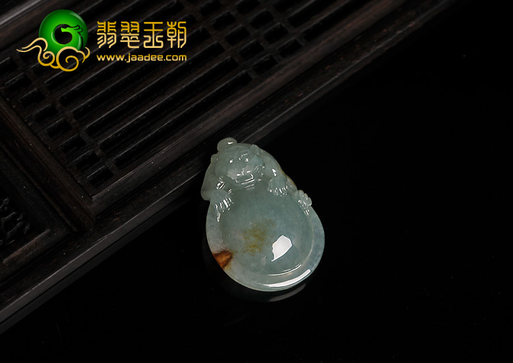 糯冰种晴水缅甸翡翠A货招财进宝挂件
