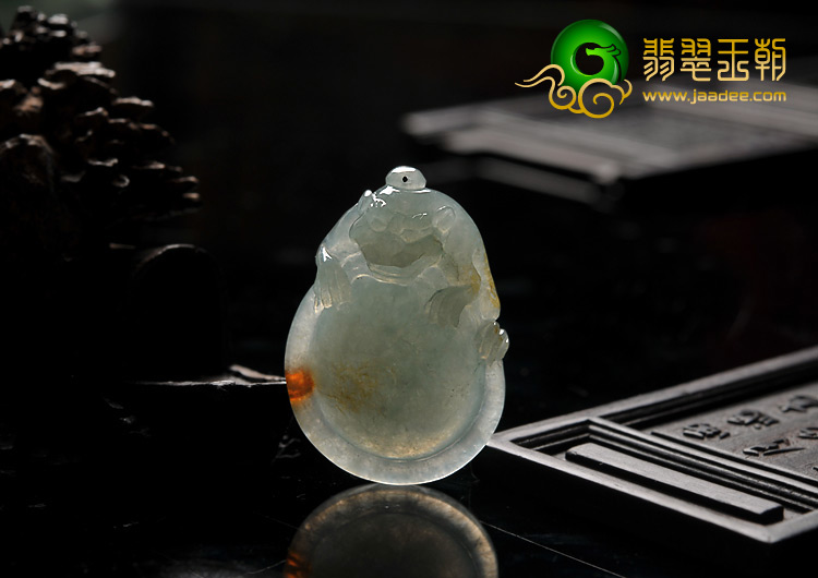 糯冰种晴水缅甸翡翠A货招财进宝挂件