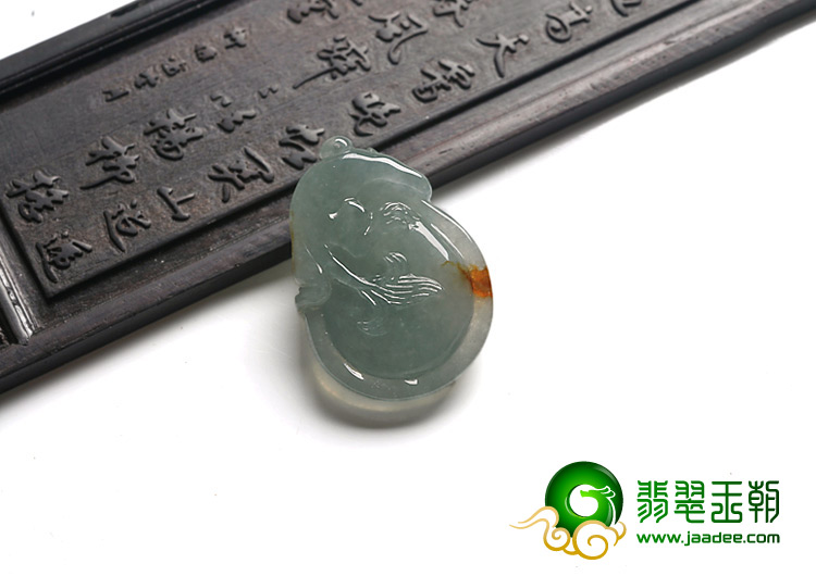 糯冰种晴水缅甸翡翠A货招财进宝挂件