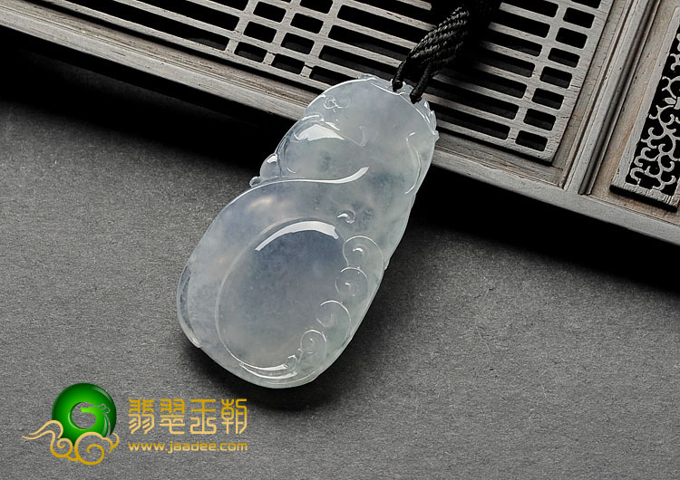 冰种淡紫罗兰缅甸翡翠A货龙抱珠挂件