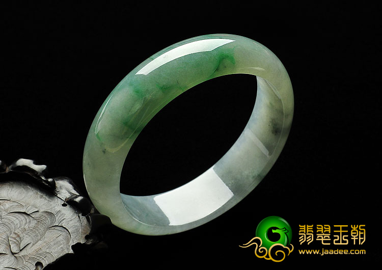 糯冰种飘花缅甸翡翠A货手镯（58.2mm）