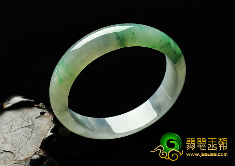 糯冰种飘花缅甸翡翠A货贵妃镯（59.7-52.2mm）