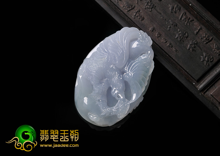 糯冰种紫罗兰略飘花缅甸翡翠A货大展鸿图挂件