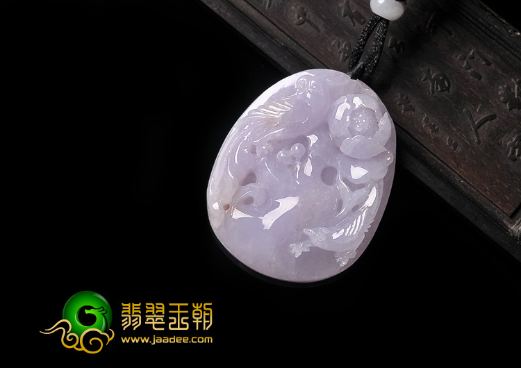 糯冰种紫罗兰缅甸翡翠A货喜上眉梢挂件