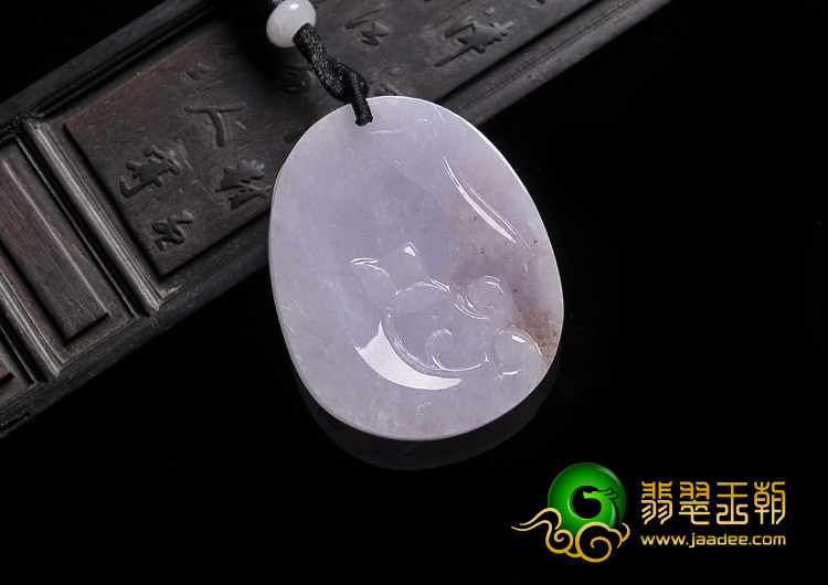 糯冰种紫罗兰缅甸翡翠A货喜上眉梢挂件