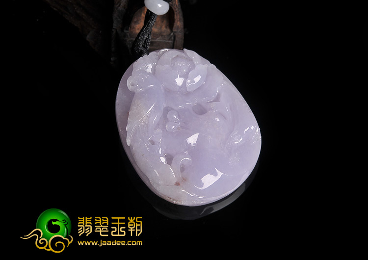 糯冰种紫罗兰缅甸翡翠A货喜上眉梢挂件