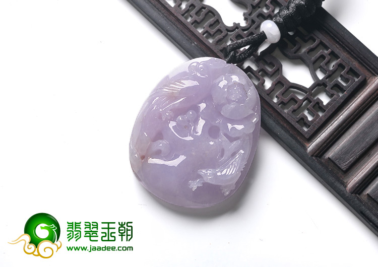 糯冰种紫罗兰缅甸翡翠A货喜上眉梢挂件