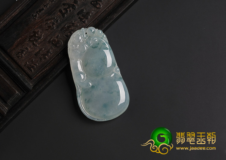 糯冰种飘花缅甸翡翠A货福禄寿挂件