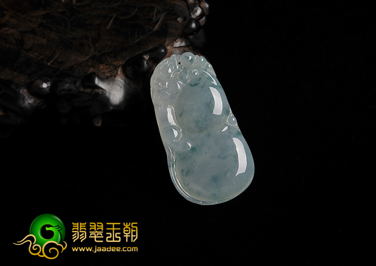 糯冰种飘花缅甸翡翠A货福禄寿挂件