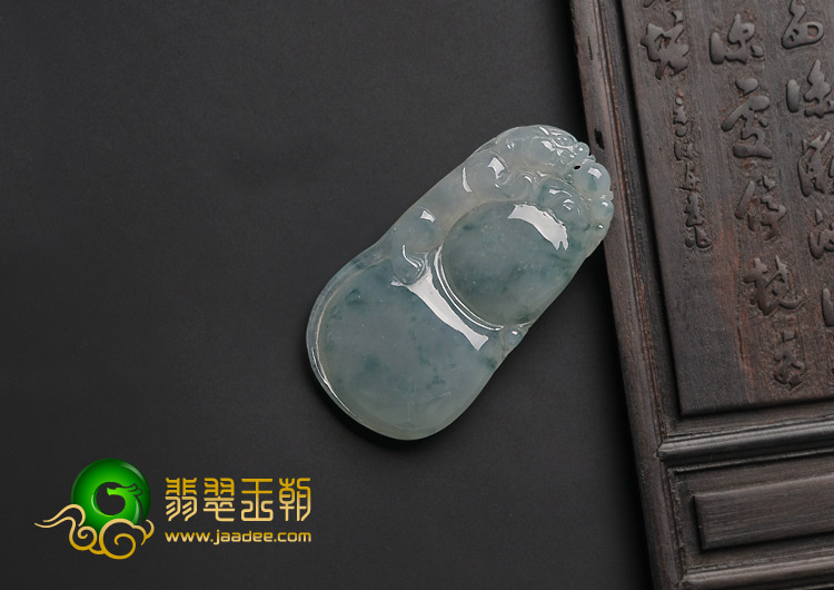 糯冰种飘花缅甸翡翠A货福禄寿挂件